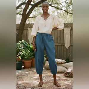 Nile Cotton/linen Blend Pull On Jogpants Taper Jeans Size S